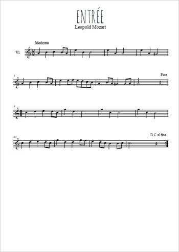 Téléchargez la partition de Entrée